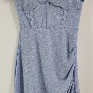 Windsor Glittering Blue Strapless Dress
